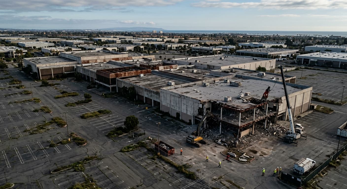 Hawthorne Plaza Mall Demolition Begins After Years of Abandonment