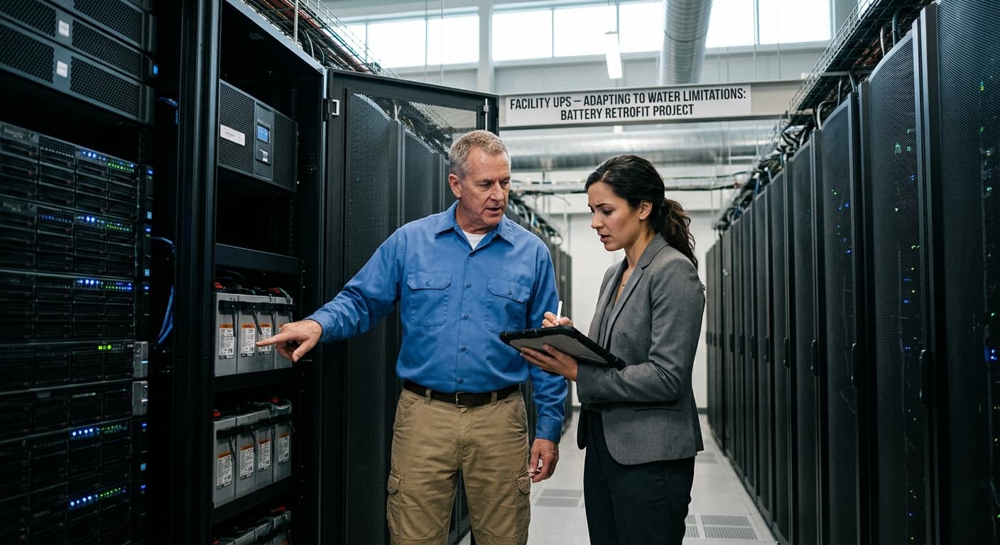 Water Scarcity Forces Data Centers to Rethink UPS Battery Architecture